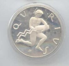 SALE Aquarius Sterling Silver Coin