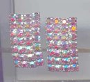 SALE Wide Lush Aurora Borealis Pink tone Rhinestone Earrings