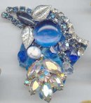 SALE Huge Rhinestone Brooch with cameo