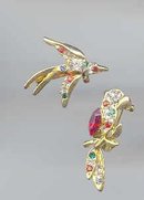 Parrot and Flying bird Rhinestone Pins