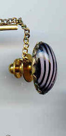 Glass Stripped tie Tac
