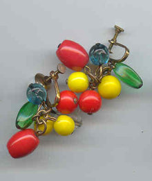 Fruit Colored Glass Earrings