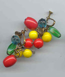 Fruit Colored Glass Earrings