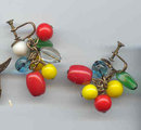 Fruit Colored Glass Earrings