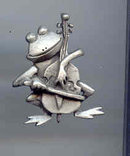 Frog playing a base signed jj