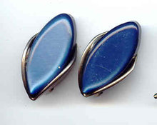 SOLD Blue Art Deco Earrings Clip on