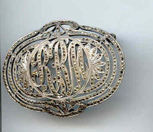 SOLD Oval Letter Pin Vintage Signed