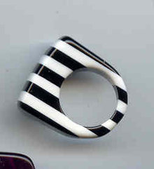 60's Black and White Lucite Ring