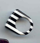 60's Black and White Lucite Ring
