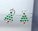 Little Silvertone Christmas Tree Earrings...