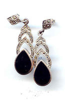 Long and Lush Onyx and sterling earrings