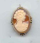 14kt Vintage Cameo Pin