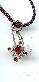 Sterling and amber necklace