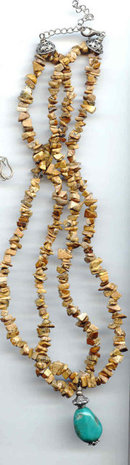 turquoise and Stone Long necklace