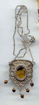 Tigar Eye and Sterling Silver Necklace