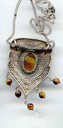 Tigar Eye and Sterling Silver Necklace