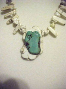 Stunning Sacred White BuffaloTurquoise and Robins Egg Blue Turquoise Necklace.