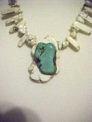 Stunning Sacred White BuffaloTurquoise and Robins Egg Blue Turquoise Necklace.