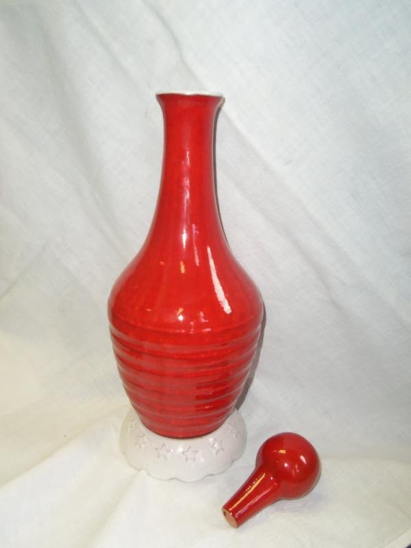 Signed Frankoma Red Glazed DECANTER #88 (Joniece Frank)