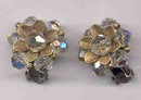 Rhinestone Flower Clip-On Earrings