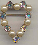 Rhinestone Heart Brooch