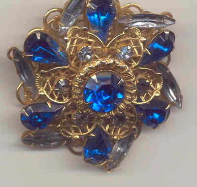 Navette Rhinestone Brooch