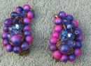 Purple Beaded Moon Earrings