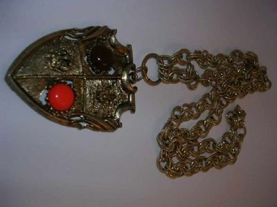Carbochon Shield Necklace