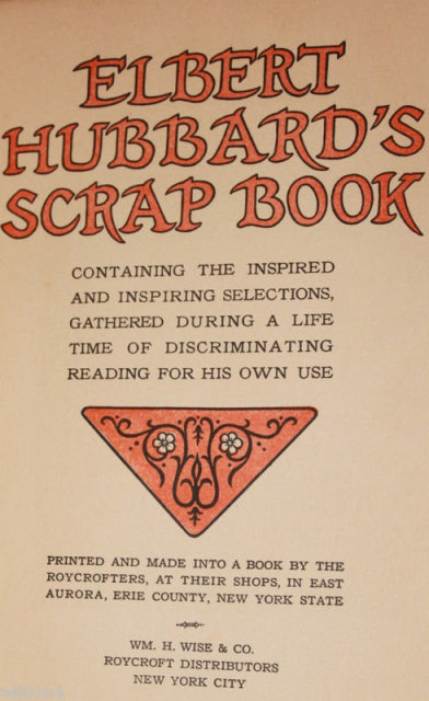 Roycrafters Elbert Hussards Scrapbook 1923 Arts & craft