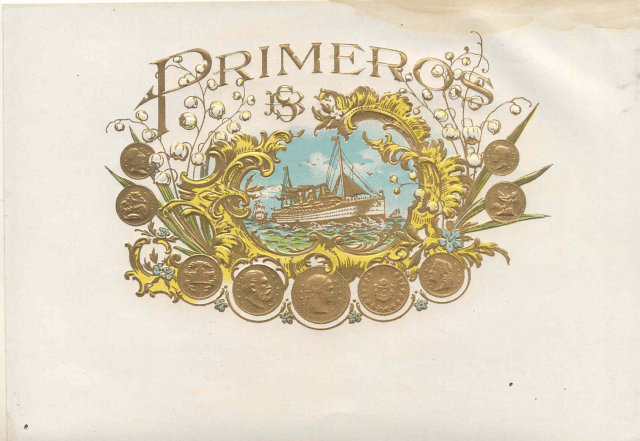Primeros Cigar Label 1920s