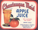 Chautauqua Maid Apple Juice Can Bottle Label