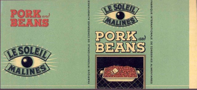 Le Soleil Pork Beans Can Label