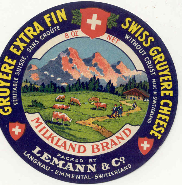 French Gruyere Swiss Cheese Label
