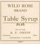 Wild Rose Table Syrup Label
