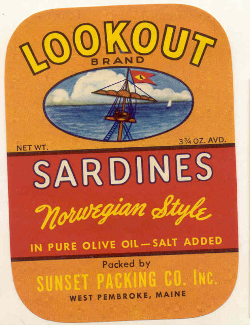 Lookout Sardine Can Label