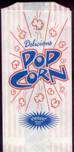 Delicious Hot Movie Popcorn Bag 50s