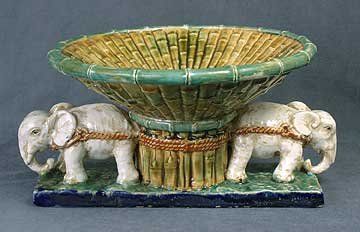 Majolica-style Elephant Flower Planter