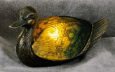 Amber Glass Duck Lamp