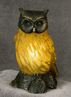 Amber Glass Owl Lamp