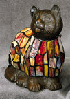 Multicolor Tiffany-Style Cat Lamp - Amber (pc)