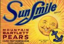 Sunsmile Mountain Bartlett Pears Crate Label