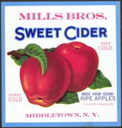 Mills Bros. Apple Cider Label