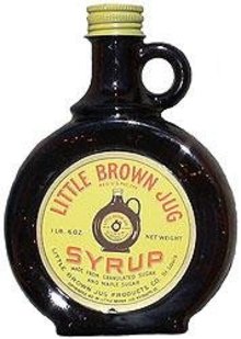 Little Brown Jug Glass Amber Syrup Bottle