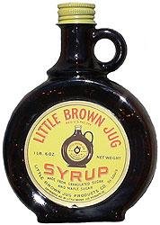 Little Brown Jug Glass Amber Syrup Bottle