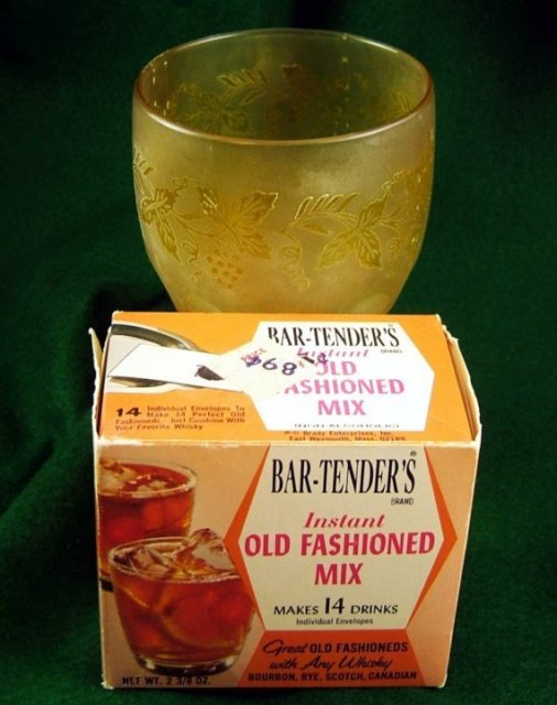 Old Fashioned Vintage Drink Mix Box Full