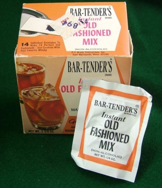 Old Fashioned Vintage Drink Mix Box Full