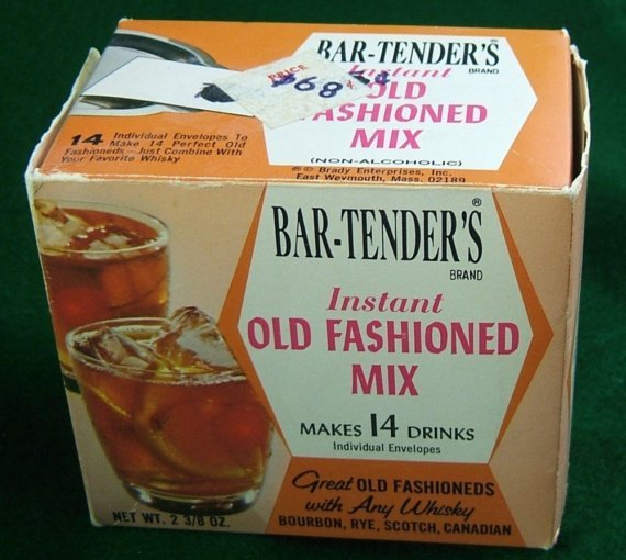 Old Fashioned Vintage Drink Mix Box Full