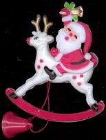 Santa Claus on Reindeer Mechanical Pull Toy