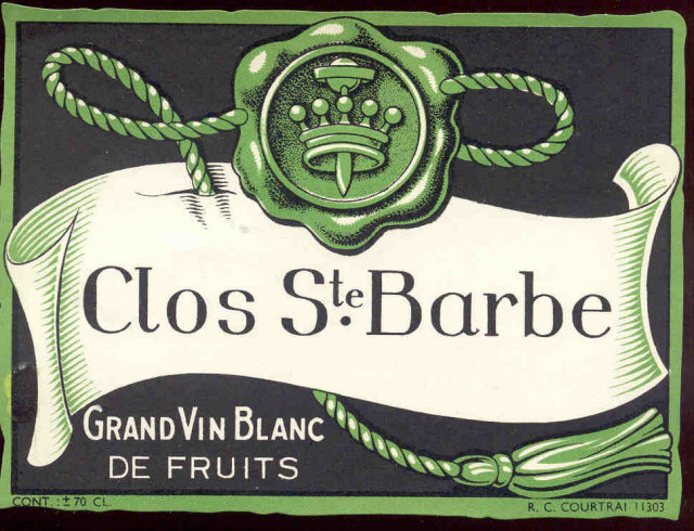 Clos Ste. Barbe Wine Label 1940s