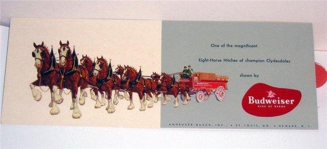 Anheuser Busch Beer Postcard Clydesdale Horses